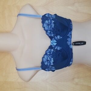Adore Me Blue Lace Balconette Bra 36B NWT